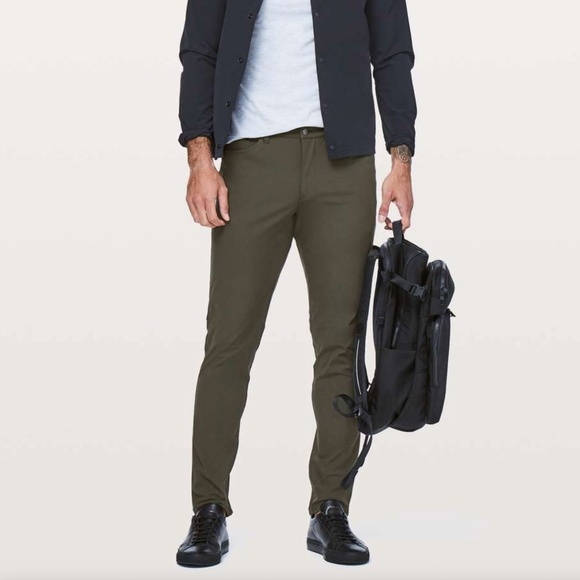 Lululemon ABC Pant Slim Warpstreme 32", Dark Olive - Picture 1 of 4